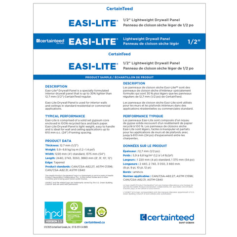 Easi-Lite® Board Sample — 1/2