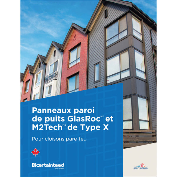 Panneaux paroi de puits GlasRocMD et M2TechMD de Type X Pour cloisons pare-feu