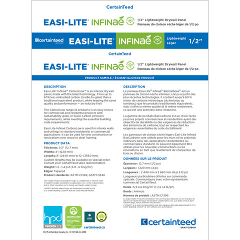 Easi-Lite® Infinaé™ CarbonLow™ Board Sample — 1/2