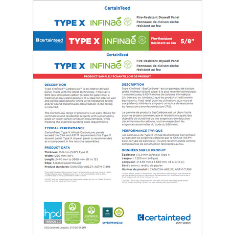 Type X Infinaé™ CarbonLow™️ Board Sample — 5/8