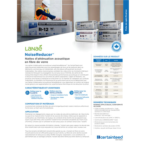 Lanae NoiseReducer🅪 Nattes d'atténuation acoustique en fibre de verre