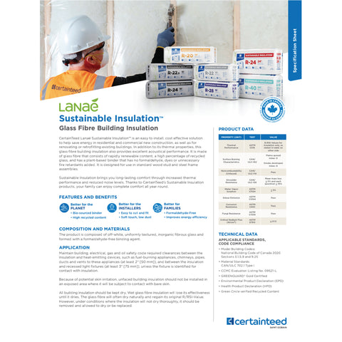 Lanae Sustainable Insulation™️ Glass Fibre Building Insulation