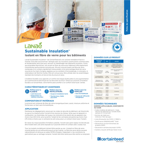 Lanae Sustainable Insulation🅪 Isolant en fibre de verre pour les bâtiments