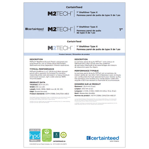 M2Tech Shaftliner Type X Board Sample - 1