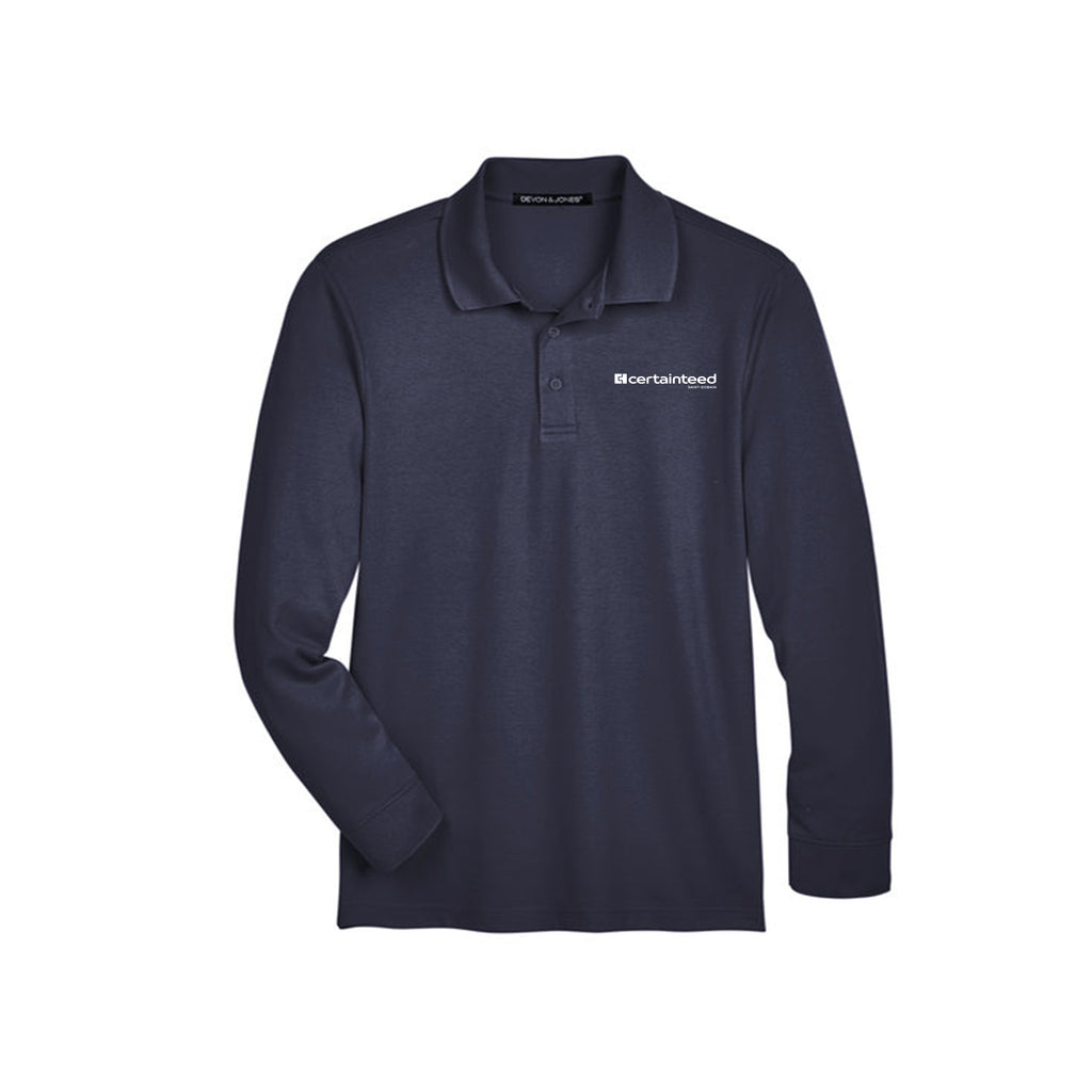 Men's Plaited Long Sleeve Polo