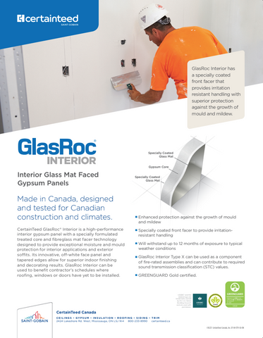 GlasRoc Interior Sell Sheet, English