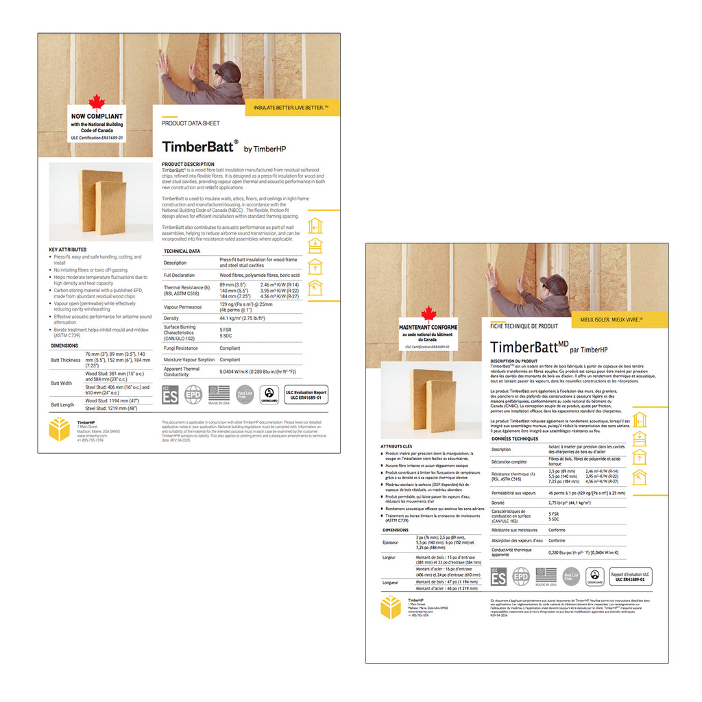 TimberBatt® Product Data Sheet, Bilingual