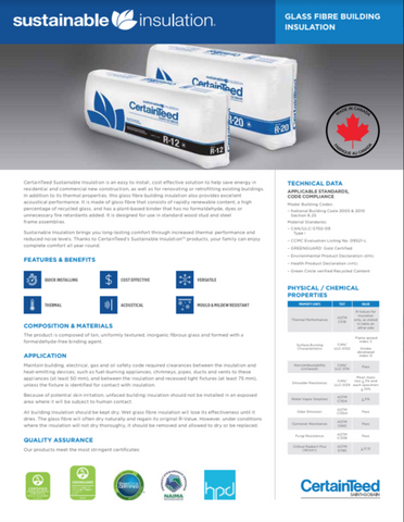 Glass Fibre Building Insulation Brochure