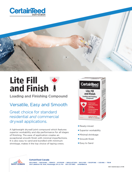 Lite Fill and Finish Sell Sheet
