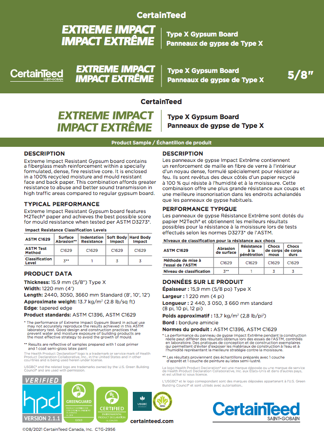 CertainTeed Extreme Impact Sample Board - 5/8