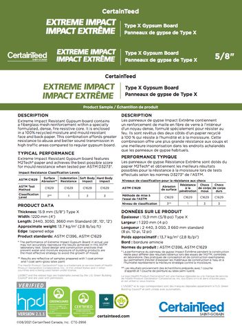 CertainTeed Extreme Impact Sample Board - 5/8