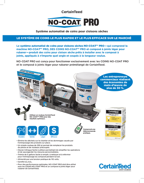 No-Coat Sell Sheet (French)