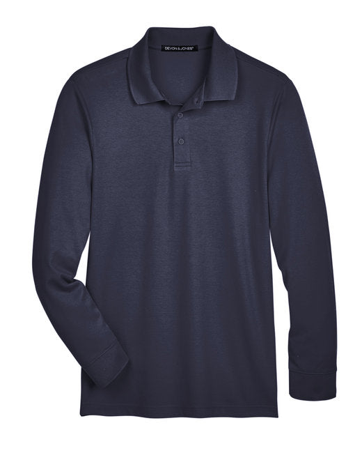 Men's Plaited Long Sleeve Polo