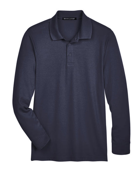 Men's Plaited Long Sleeve Polo