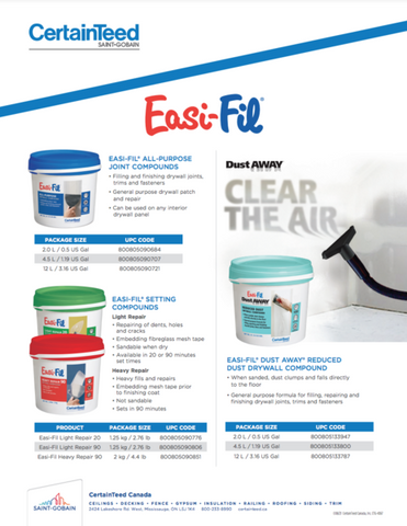 Easi-Fil Dust Away Sell Sheet